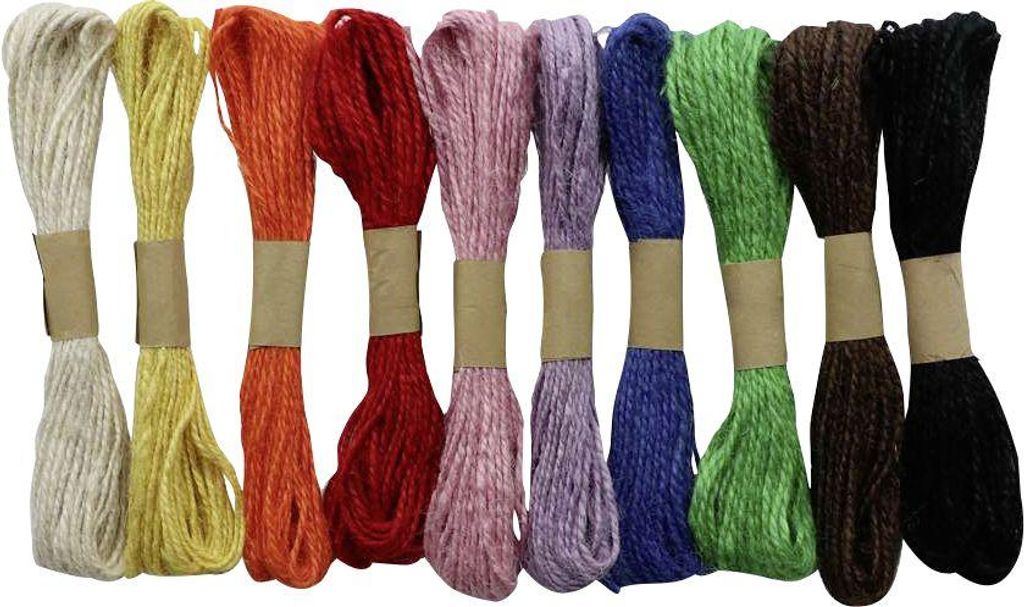 Jute-Schnur Ø 2 mm x 10 m 10 Farben