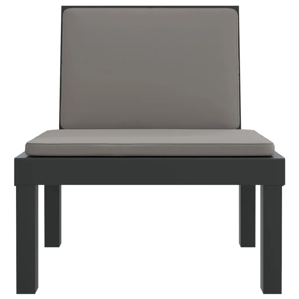 Chaise longue anthracite vidaXL dossier réglable et coussin déperlant - 10