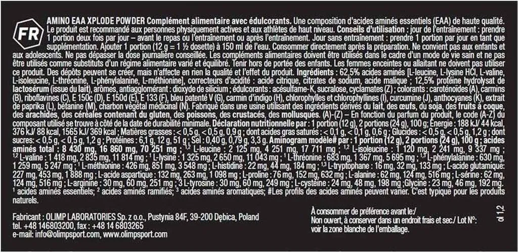 Stop aux Courbatures avec EAA Olimp Amino Xplode 520g Ice Tea Pêche - 2