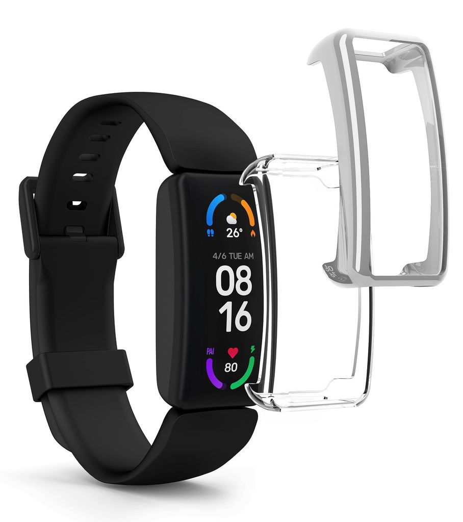 kwmobile 2x Silikon Hülle für Fitbit Inspire 3 / Inspire 2 / Ace 3 Schutzhülle - Fullbody Display Cover Set aus Silikon - Transparent Silber