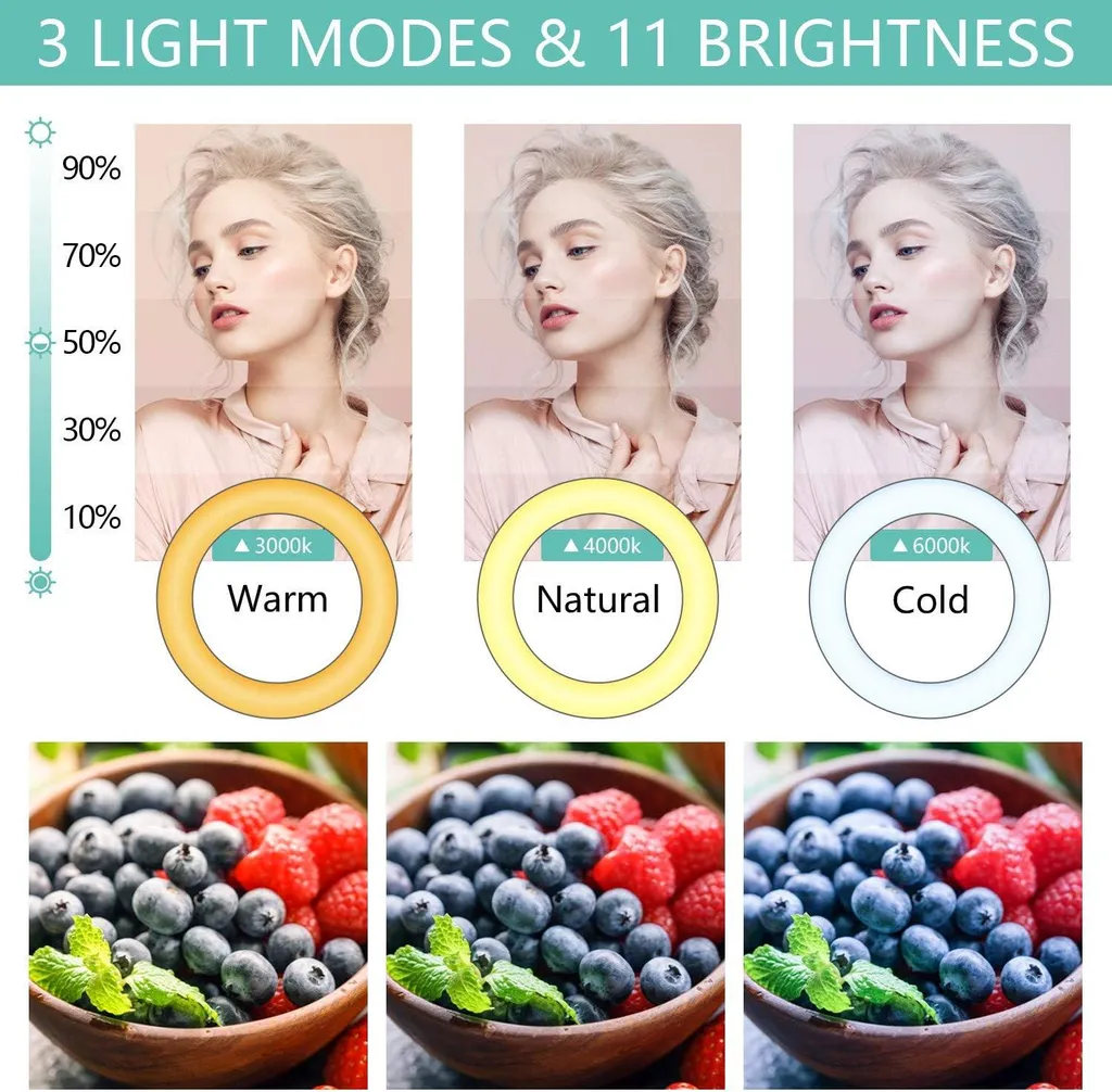 Éclairage pour Visioconférence et Vidéo Ring Light LED ajustable - 5
