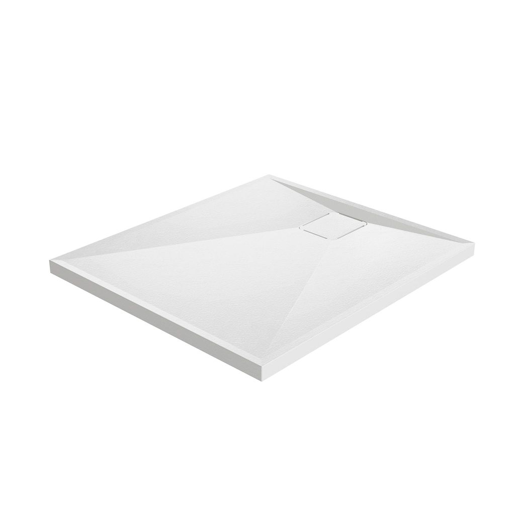 HOROW Rechteckig Duschwanne weiß struktur mit rutschhemmender Oberfläche - ohne. Ablassschraube - 3 Größen - 90 x 80 cm / 100 x 80 cm / 120 x 8...