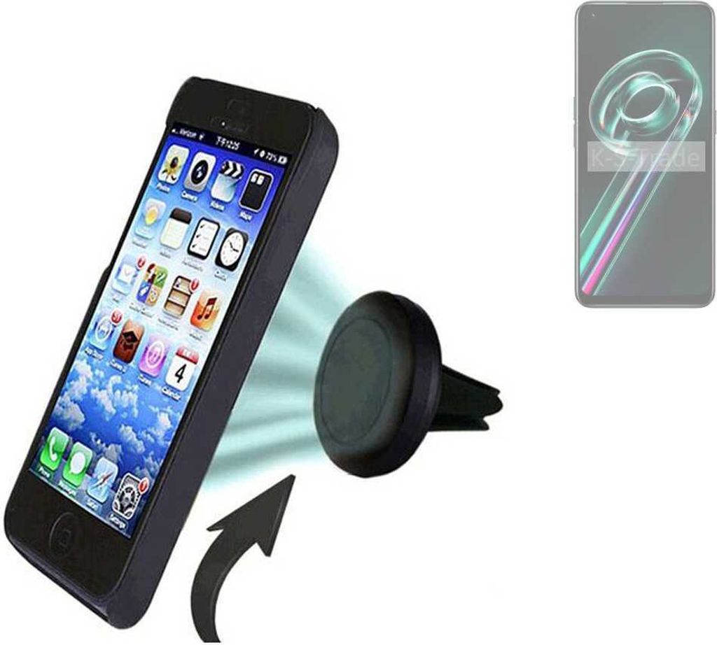 K-S-Trade Kompatibel mit Realme 9 Pro Plus Auto Handy Halterung KFZ Halter Lüftungsgitterhalterung Air Vent mount Smartphone Halter
