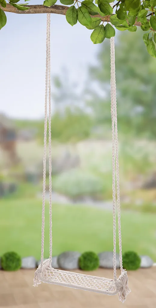 Balançoire Gilde Bohemian 48152 en Corde et Métal Naturel L66 x H210 cm