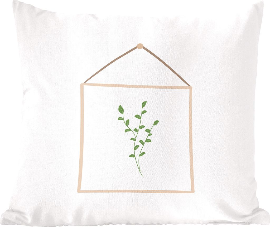 MuchoWow Zierkissen Sofakissen Wohnzimmer Dekokissen 45x45 cm Blätter - Pflanze - Liste - Schlafpolster - Polster für das Sofa