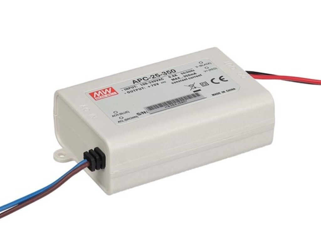 Mean Well LED-TREIBER - KONSTANTSTROM - 1 AUSGANG - 350 mA - 25 W