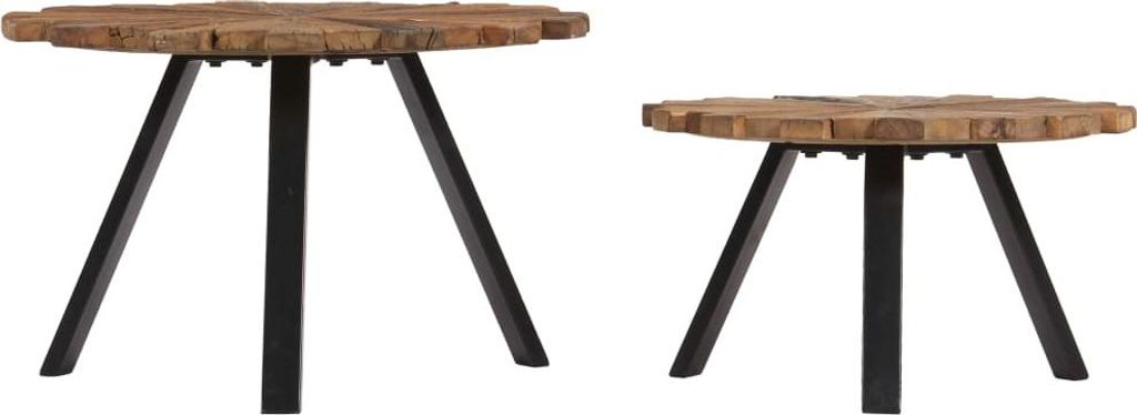 vidaXL Couchtische 2 Stk. Altholz Massiv