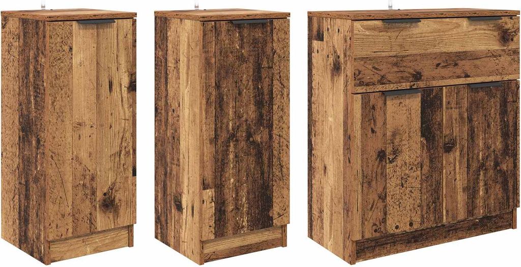 Sideboard mit Schubladen 3 pcs Altholz Holzwerkstoff
