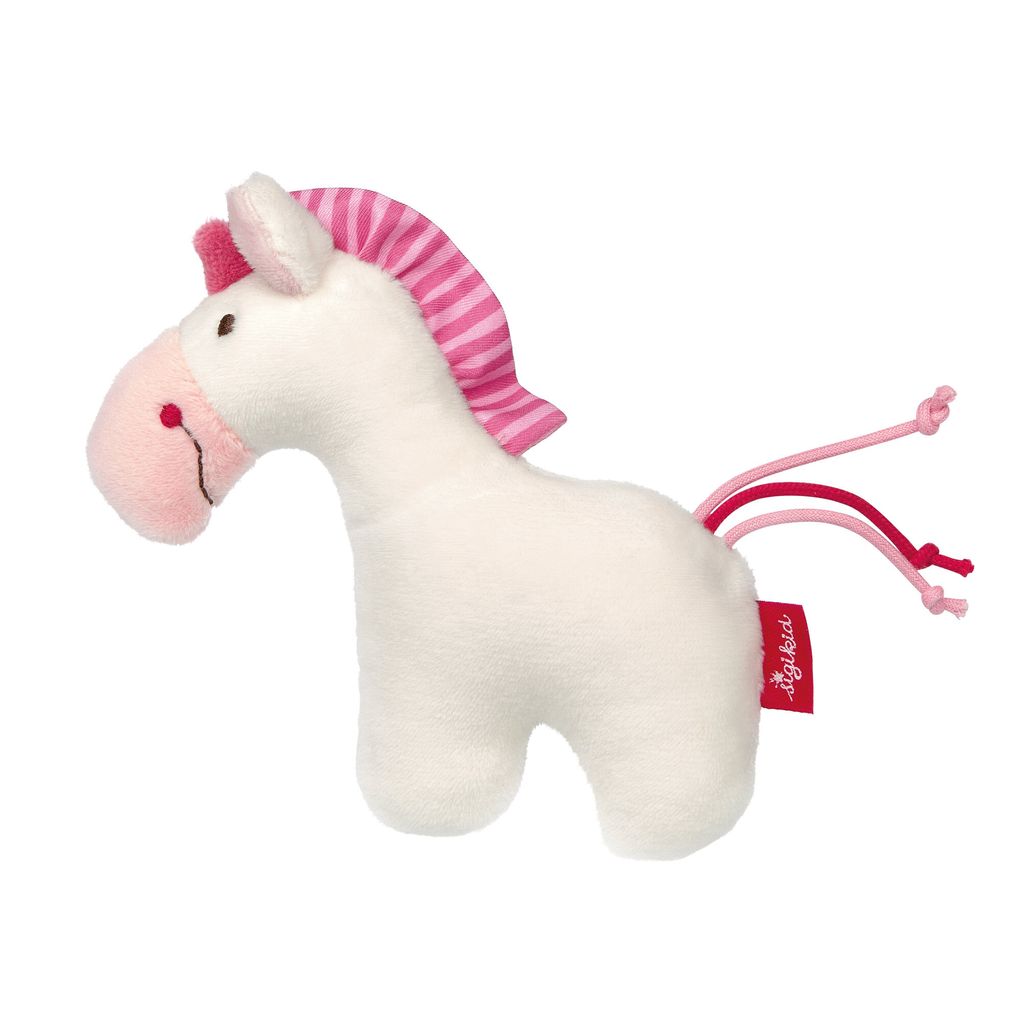 Sigikid 42187 - Sonaglio unicorno bianco rosso stelle Immagine del prodotto 