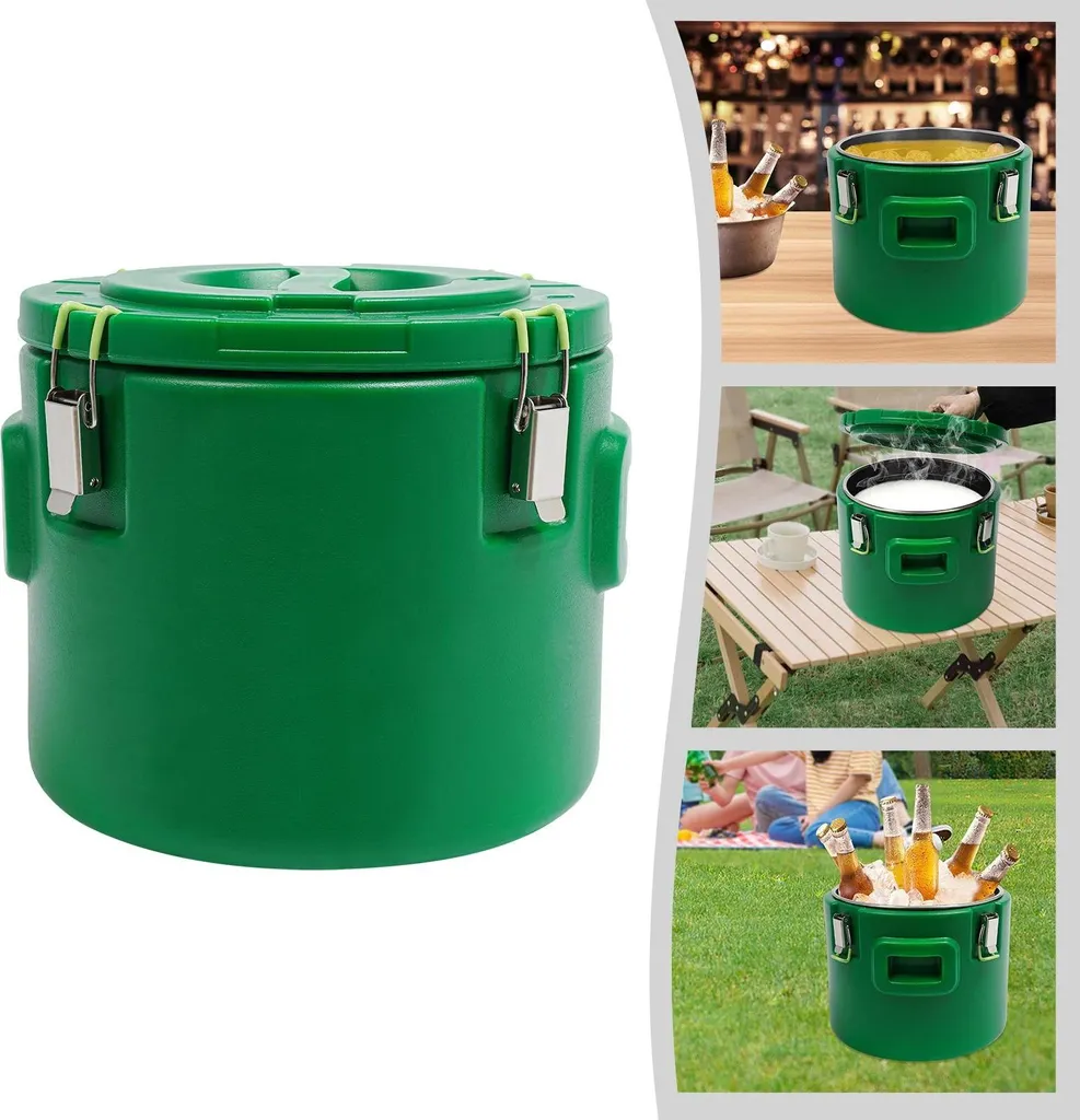 Boîte isotherme repas 15L - Éviter le refroidissement des plats vert - 6