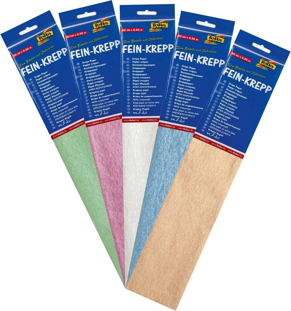 folia Krepppapier-Rolle irisierend (B)500 mm x (L)2,5 m feuchtfärbend 10 Stück