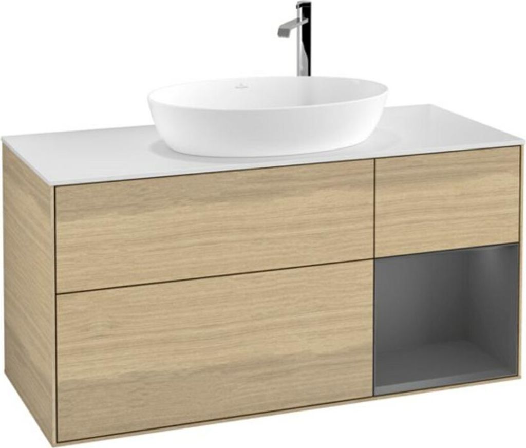 V&B Waschtischunterschrank Wandbeleuchtung Finion 120cm, Pl w m, Rg Anthrac. m Lac, Oa ven