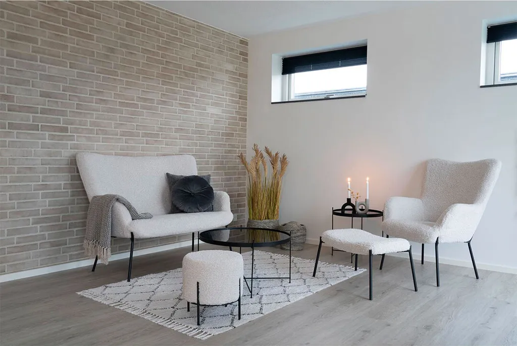 Fauteuil de lecture Glasgow blanc imitation peau de mouton chic - 9