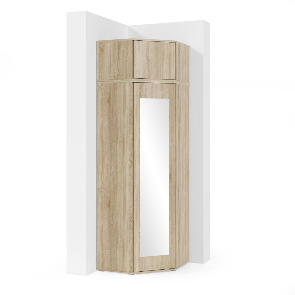 Eckschrank "Modulo", Kleiderschrank mit Spiegel und Produktbild 