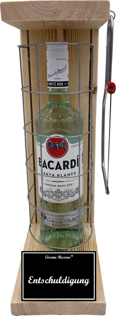 Bacardi - Entschuldigung - Eiserne Reserve Gitterkäfig Geschenk Entschuldigung