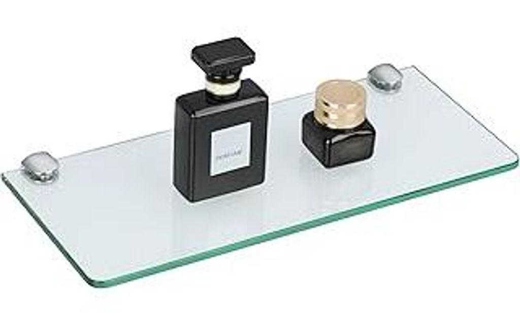 SAYAYO Glasregal Badezimmer, Badregal Duschablage Glasablage mit 6MM Dicke Rechteck Regal Glas Badregal 30cm für Badezimmer, Schlafzimmer, Küche,...