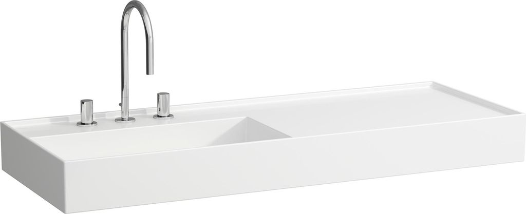 LAUFEN Kartell Waschtisch, unterbaufähig, Ablage rechts, 3 Hahnlöcher, ohne Überlauf, 1200x460mm, H8133320001581