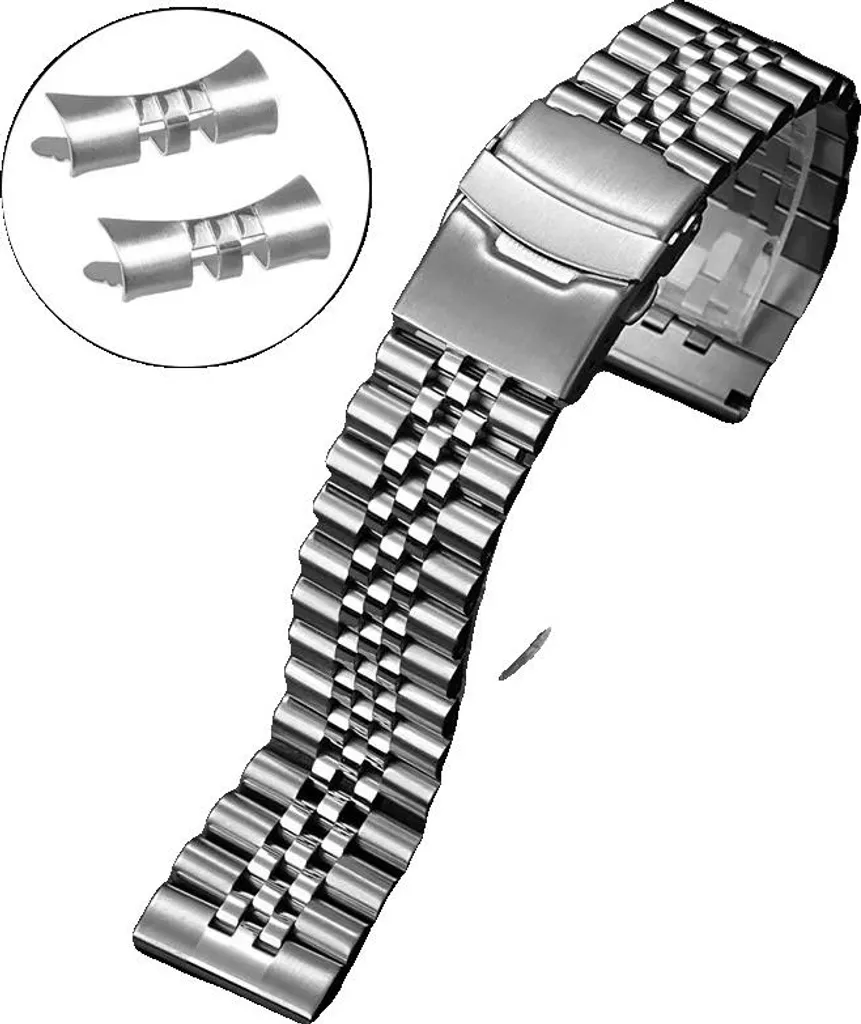 Bracciale Orologio 21mm Acciaio Inox - Terminali a C Curvi Unisex