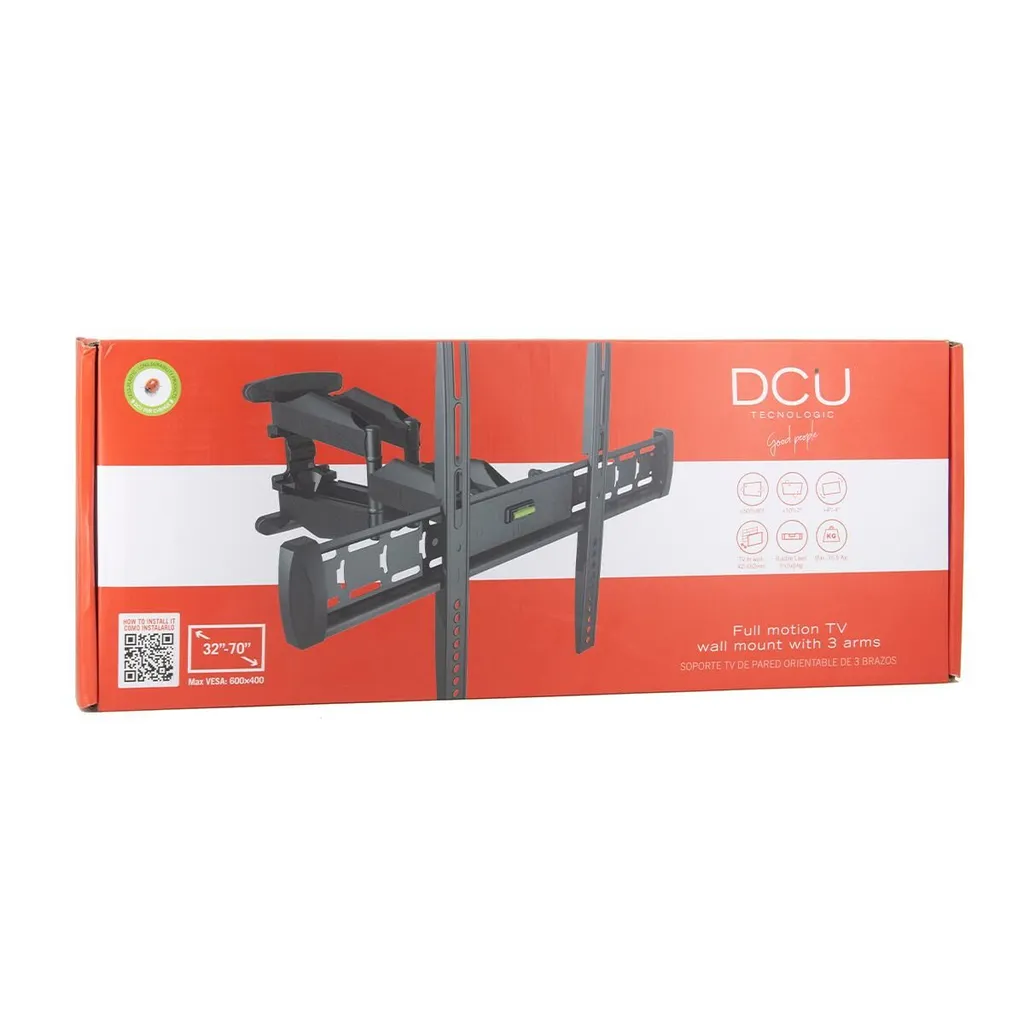 DCU Tecnologic | Supporto TV Full Motion regolabile con 3 bracci | Supporto TV per schermi da 32'' a 70'' | Max. VESA 600x400 mm | Peso massimo del carico 45 kg | Installazione rapida e semplice | Colore nero Peso del carico 45 kg | Installazione facile e veloce | Colore nero - 2