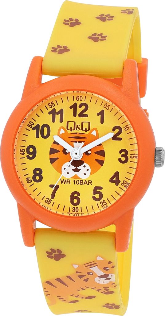 Q&Q Kinderuhr mit Silikonarmband, Tigermotive, 10 ATM Produktbild 