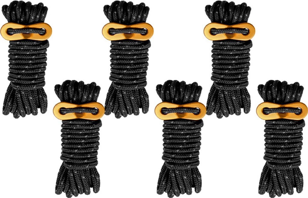 Abspannseil, 6 x 4 mm, 400 cm, hell, reflektierend, mit Aluminiumplatte, für Zelt, Camping, Wandern