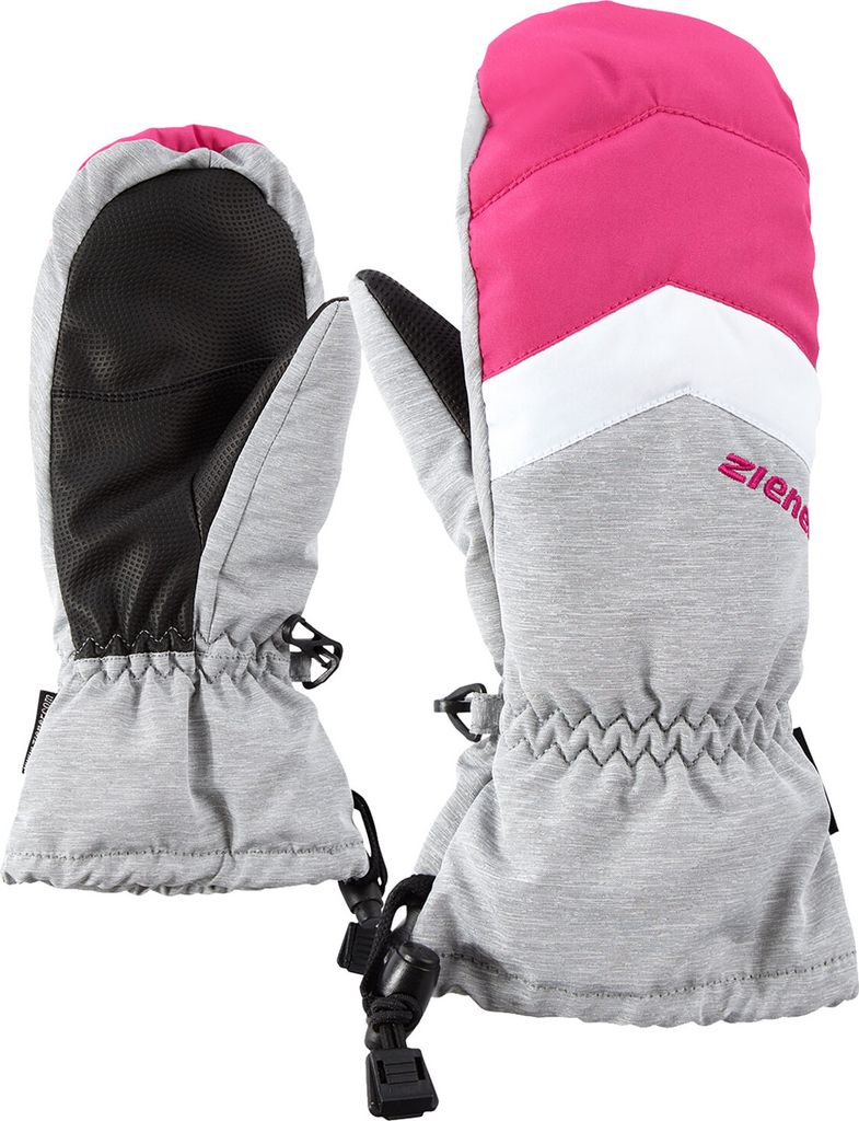 Ziener Kinder Skihandschuhe Fäustlinge Lettero AS Mitten Glove Junior, Farbe:Rosa, Artikel:-823 light melange, Größe:7.5