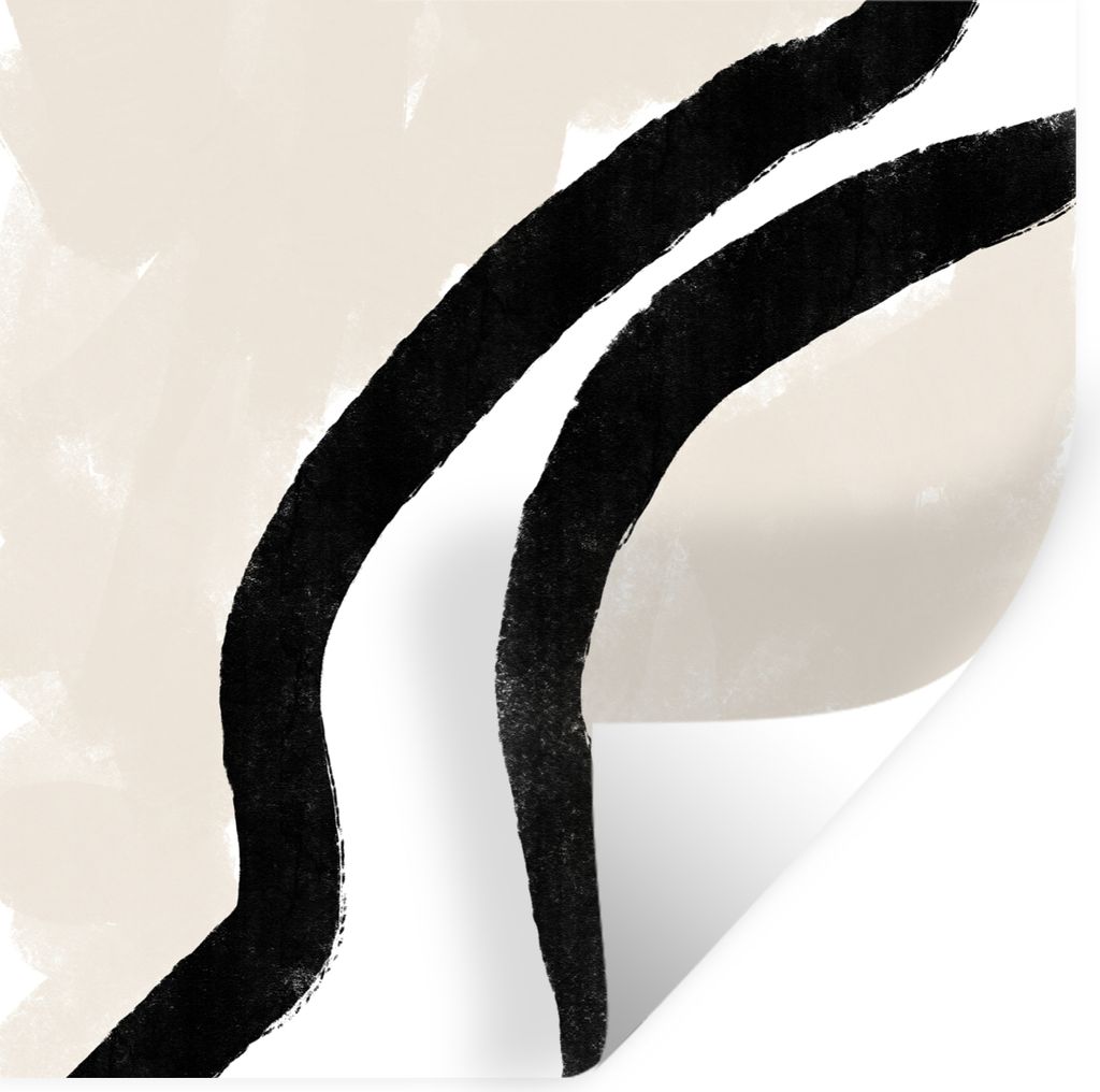 MuchoWow Wandtattoo Wandsticker Wandaufkleber Abstrakt - Linie - Design - Pastell 80x80 cm Selbstklebend und Repositionierbar - Wierderverwendbar...