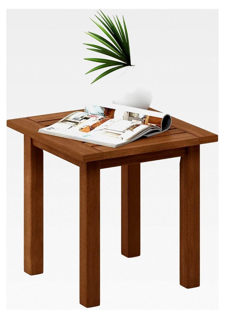 Beistelltisch aus Teaköl, Natur, 44,45 x 44,96 x 43,94 cm