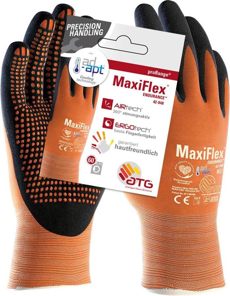 ATG MaxiFlex Endurance?AD-APT Nylon-Strickhandschuhe (42-848HCT), SB-Verpackung 10