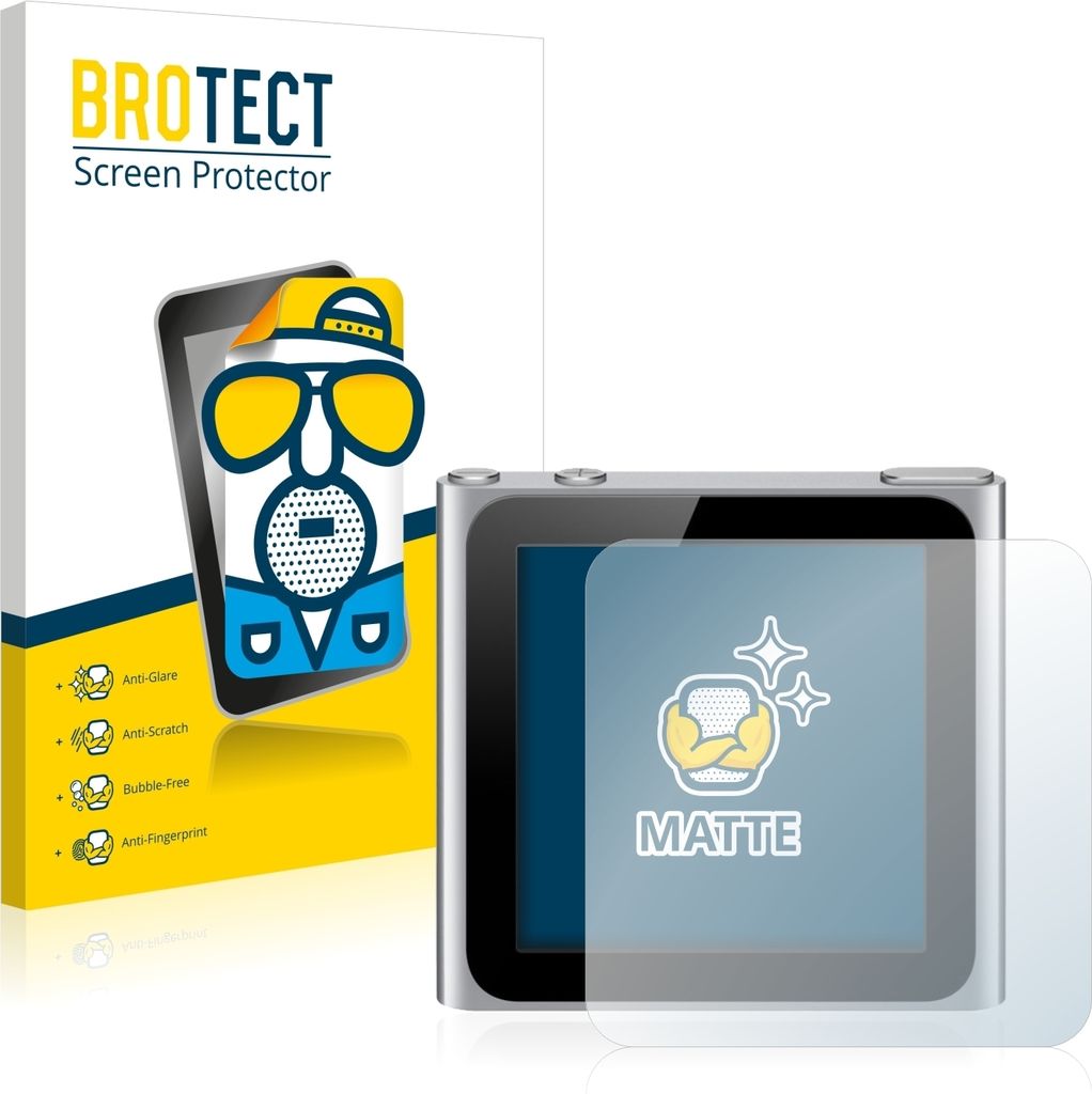 2x BROTECT Schutzfolie für Apple iPod nano 2010 (6. Gen.) Displayschutz Displayschutzfolie Folie Matt Entspiegelungsfolie