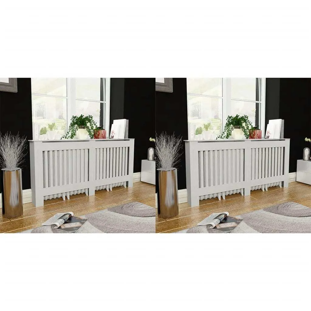 Vida Designs Oxford Copertura del radiatore Bianco - Piccolo - Motivo incrociato tradizionale per miglior circolazione del calore - H82xW78xD19cm - MDF verniciato per soggiorno e corridoio