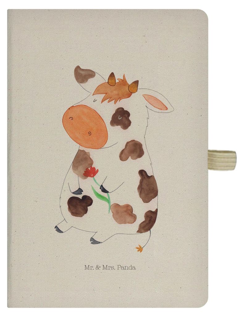 Mr. & Mrs. Panda notizbuch Kuh - Transparent - Geschenk, Skizzenbuch, Spruch, din a5 kladde, Kühe, Bauernhof, Adressbuch, Hof, Milch, Journal