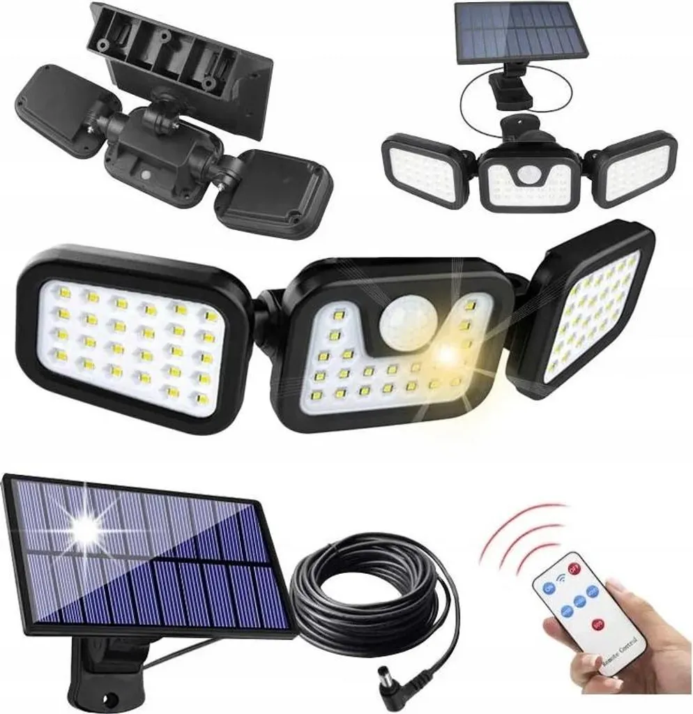 Éclairage Solaire Extérieur 200W Idéal pour Allée, Cour et Grand Jardin