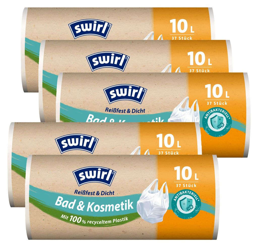 5x Swirl Tragegriff Müllbeutel 10L ( 37 stk./Rolle ) Produktbild 