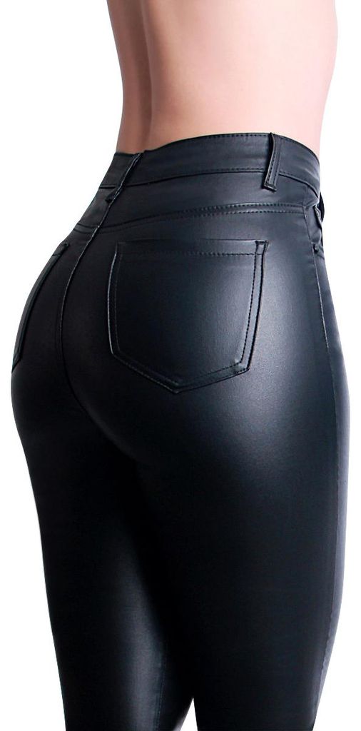topschuhe24 2012 Damen Skinny Hose Lederoptik, Produktbild 