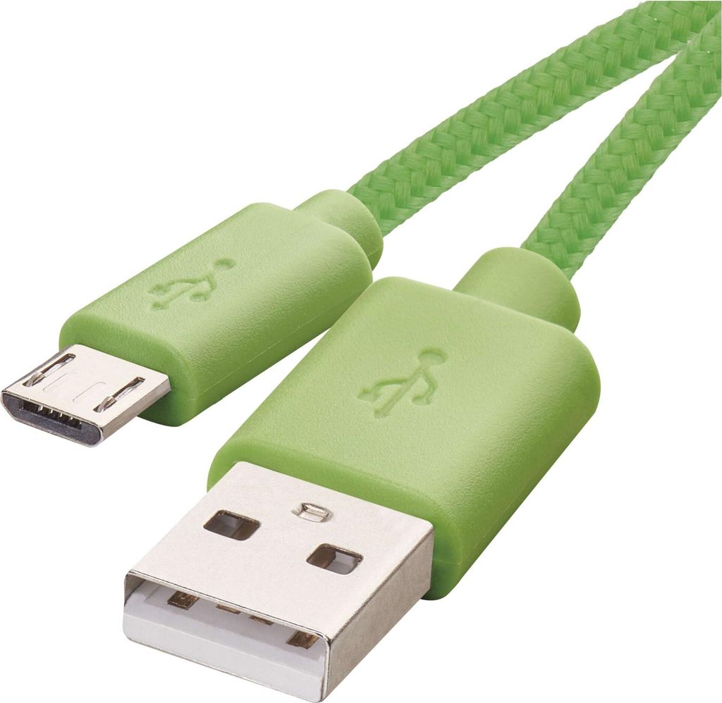 EMOS micro-USB Schnellladekabel auf USB-A 2.0, 480 Mbit/s Ladekabel A auf micro-B für Schnelladen und Datenübertragung, 1 m, grün, SM7006G