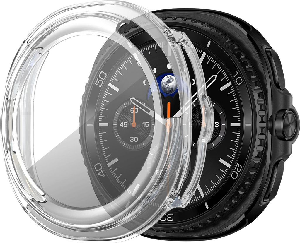 Bandz PC-Hartschalenetui mit Bildschirmschutz - passend für Samsung Galaxy Watch 8 Classic - Hartplastik-Schutzhülle - Vollschutz (transparent)