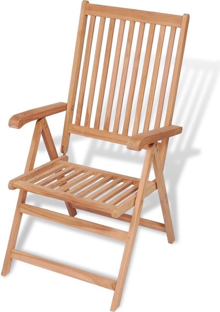 Set Di 2 Sedie Pieghevoli In Legno Di Teak Per Giardino – 47x57x89 Cm – Naturali, Non Trattate, Adatte A Interni/Esterni