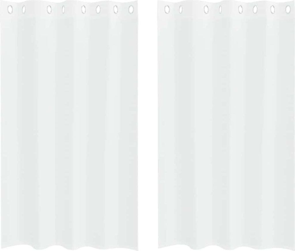 vidaXL Voile-Vorhang mit Vorhängen 2 pcs Weiß 175 x 140 cm Polyester