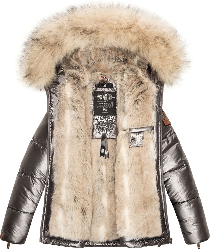 Kapuze Winterparka Damen Navahoo Damen Parka Blau Warm NAVAHOO
