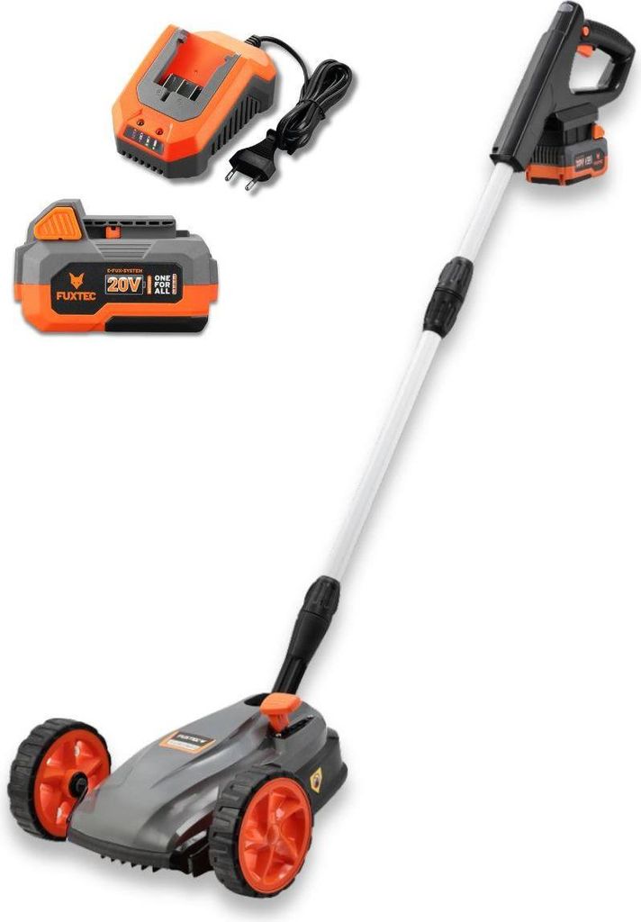 FUXTEC Akku Einhand-Rasenmäher FX-E1RMEH20 | kompakter Gartenmäher mit 220mm Schnittbreite | 20V Akku & Ladegerät | 3 Schnitthöhen 3050mm | fle...