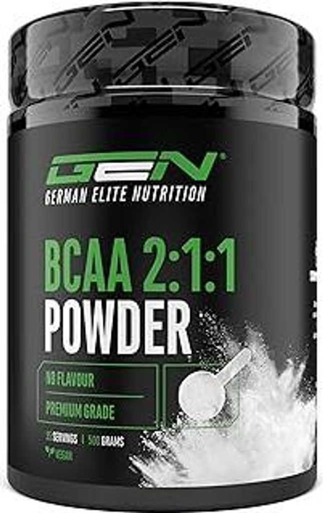 BCAA 2:1:1 Pulver - 500 g - Geschmack: Unlflavoured (Neutral) - Aus pflanzlicher Fermentation - Leucin, Isoleucin, Valin - Essentielle Aminosäure ...