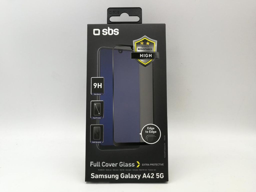 SBS Glas Displayschutz Full Cover Samsung Galaxy A42 schwarz