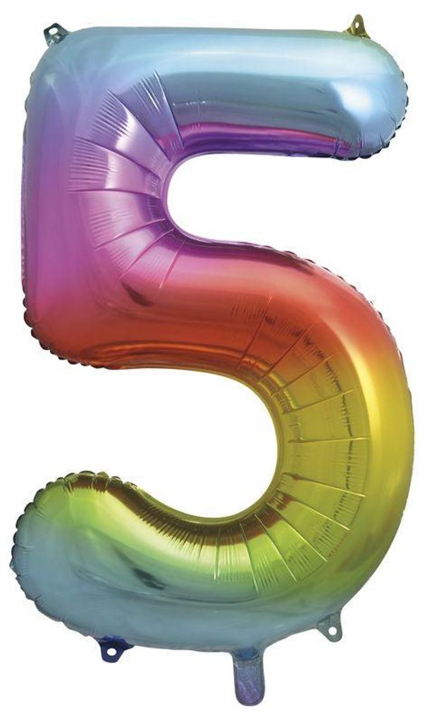 GLOBOS LUFTBALLON GMBH Folie Zahl 5 Regenbogen 0