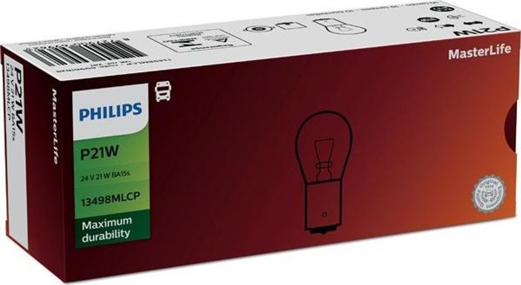 Philips P21W 24V 21W BA15s Master Life 1st.
