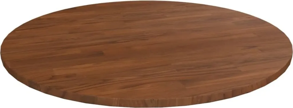 Top Rotondo Rovere Scuro Ø70 cm - Piano Tavolo in Legno Naturale