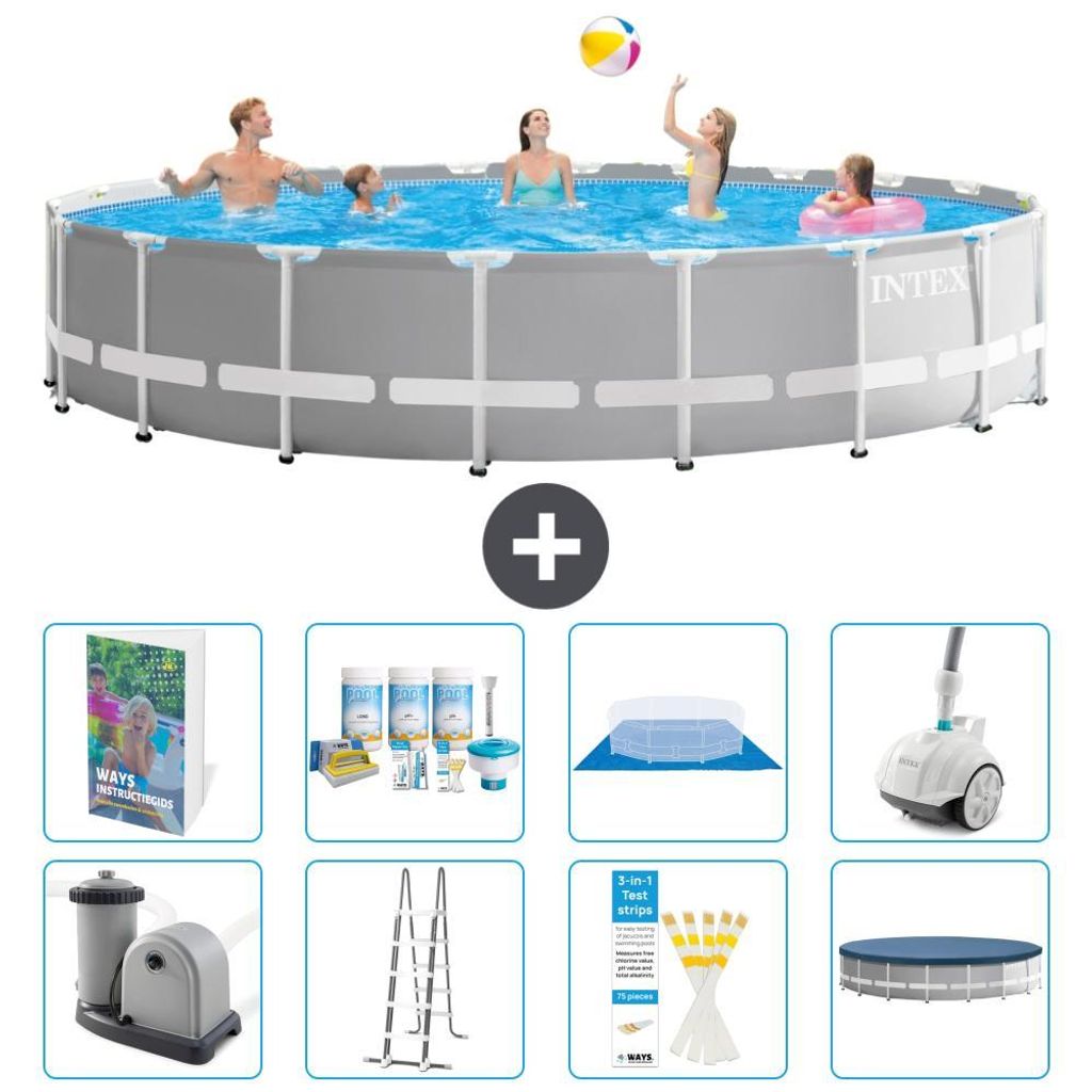 Prism Frame Pool Rund - 610x132 cm - 9-teilig S658