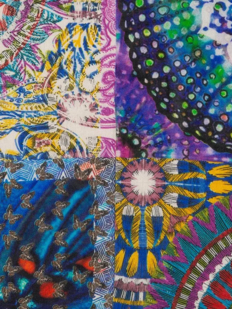 Sciarpa Passigatti Viola da Donna con Stampa: Foulard di Marca Online - 3