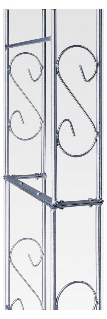 Rosenbogen Gustav Rund verzinkt Zink 12 mm Vollmetall Breite 140 cm Höhe 235 cm Tiefe 40 cm, 5-teilig