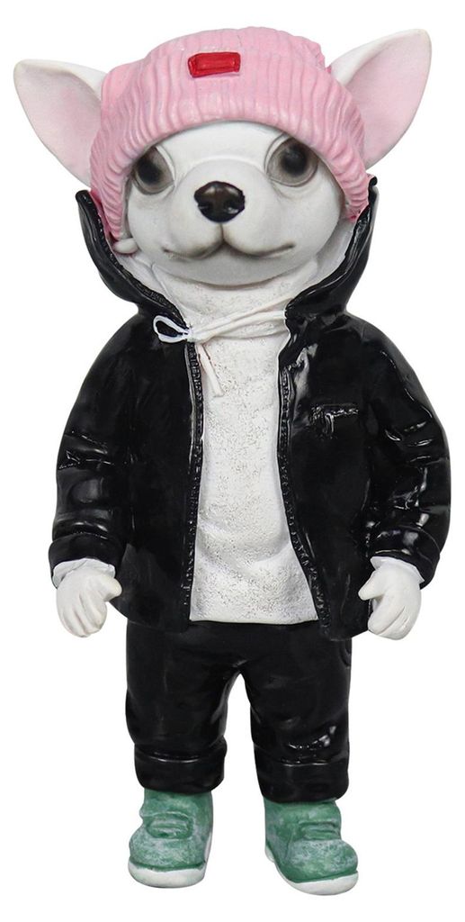 1/4 Stück Hundefiguren, Puppen, Halloween-Harzornament, stehendes Welpenspielzeug, Außendekoration, Feengartenzubehör